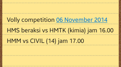 Jadwal pertandingan Volly 06 Nov 2014 #POS #DiesNataliesHMS29th <a href="/HmsItenas/">HMS Itenas</a> <a href="/ITENAS_/">Kampus Jingga :)</a> <a href="/ITENAScom/">ITENAS community</a>