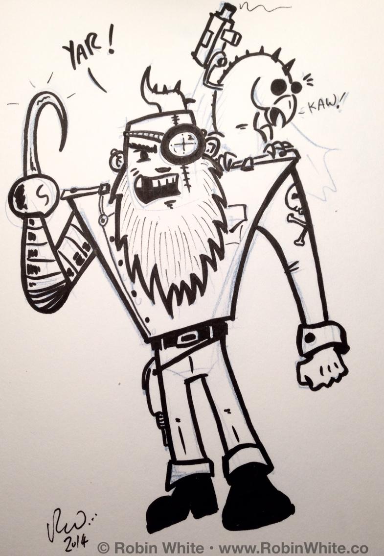 Doodze's tweet photo. Yar! It's Captain Moonbeard, Space Pirate! #30characters day 7. #spaceboyed #cartoons #comics #characterdesign http://t.co/PTs6GjDa7h