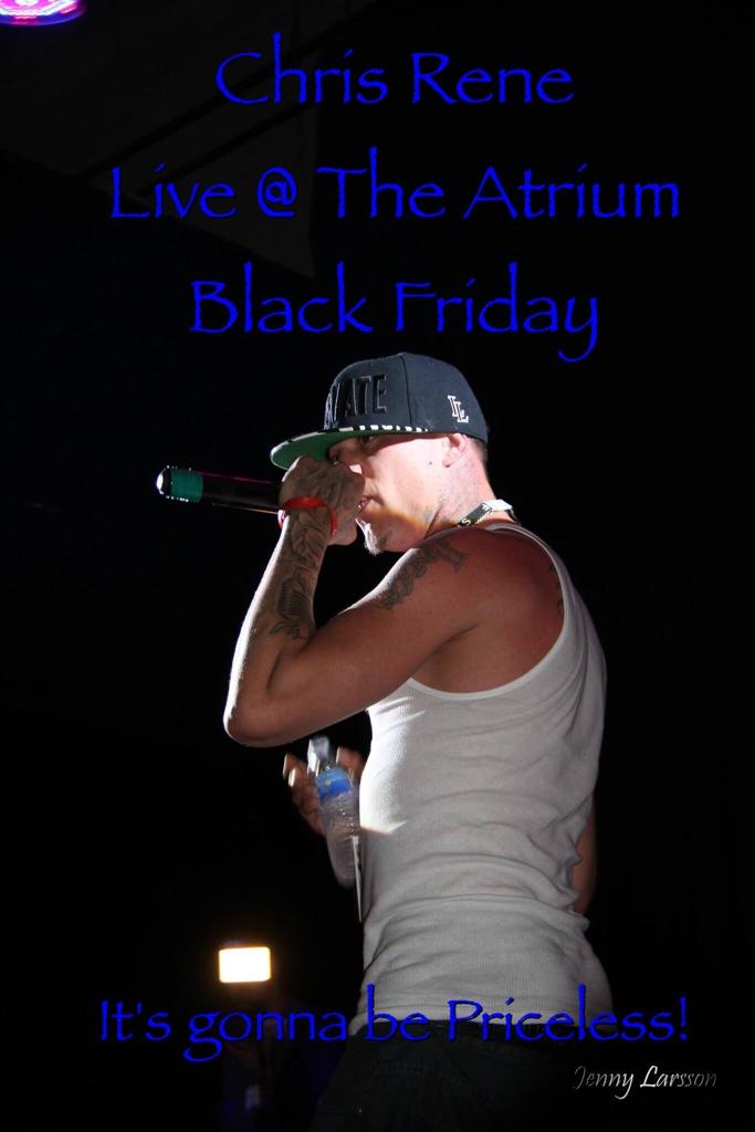 ChrisReneUK's tweet photo. Are you ready? Chris Rene Live @ The Atrium on Black Friday! It's gonna be Priceless! #Nov28 #ChrisRene @MrChrisRene http://t.co/873jaj9un6