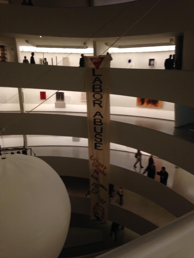 .@Guggenheim has #zerojustice so GULF dropped a banner moments ago launching the countdown...