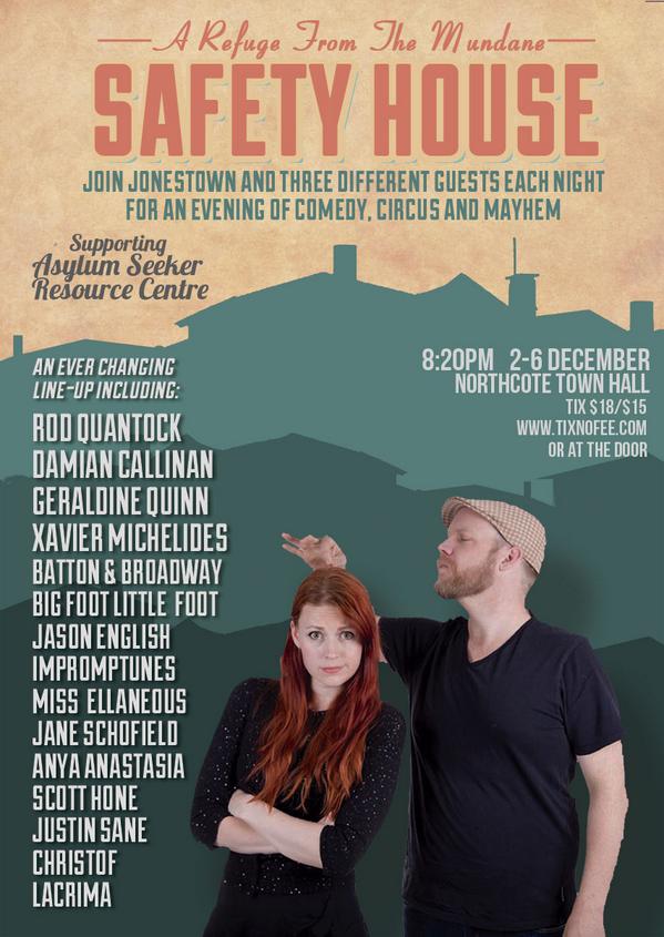jonestowncomedy's tweet image. Safety House, our fundraiser for @ASRC1 now with working link for tickets: tixnofee.com/listing.php?sh… Please RT!