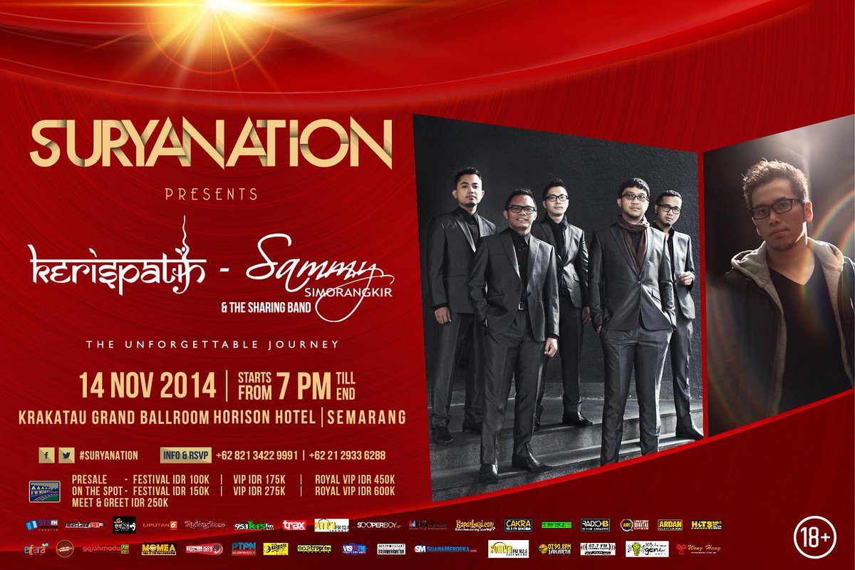 mp_mahapatih's tweet photo. #Suryanation #1 Semarang 14 Nov @ Krakatau Grand Ballroom Horison Hotel RSVP 082134229991 or @GajahmadaFM @TRAXfmSMG http://t.co/iBuLvfASX4