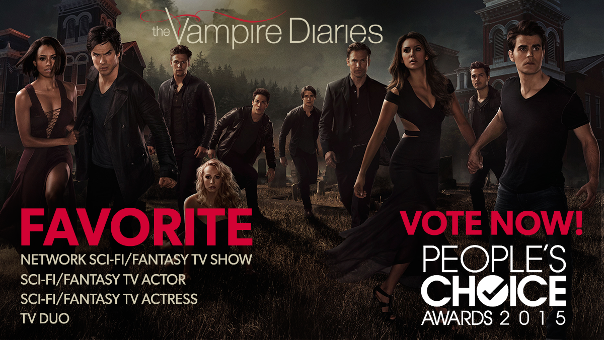 cwtvd's tweet photo. VOTE NOW for #TVD for Favorite Sci-Fi/Fantasy TV Show, TV Actor, TV Actress,  and TV Duo! http://t.co/RnPhY9Y7XW http://t.co/hUQC7oQJd2