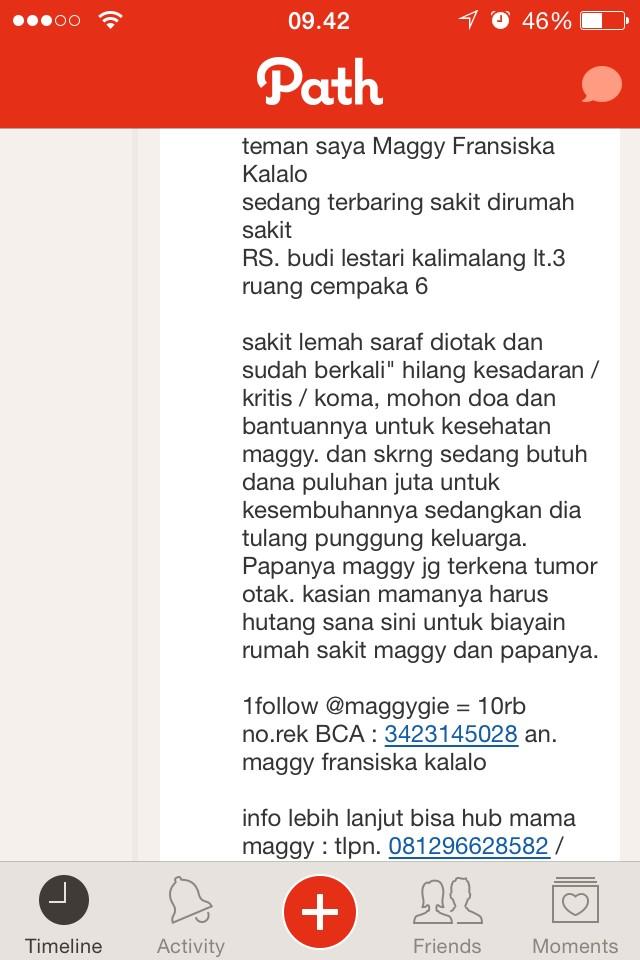 Marcilla_tan's tweet image. #1follow@maggyGie:10rb untuk kesembuhan. mohon bantuannya ya cc.@NajwaShihab @susipudjiastuti