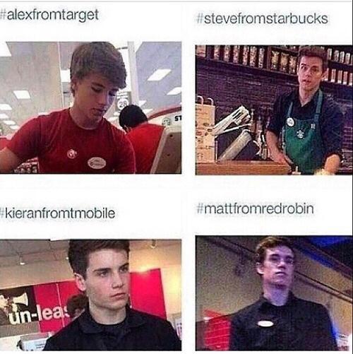 jackkjackk96's tweet photo. 😂😂😂We have officially lost it social media. #alexfromtarget #stevefromstarbucks #kieranfromtmobile #mattfromredrobin http://t.co/amTxW2e5YP