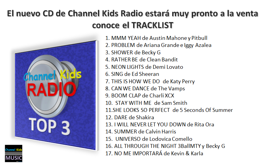 CKRadioEsp's tweet photo. #TRACKLIST oficial de #cdCKRadioTop3 http://t.co/Y3ef4Kae1N