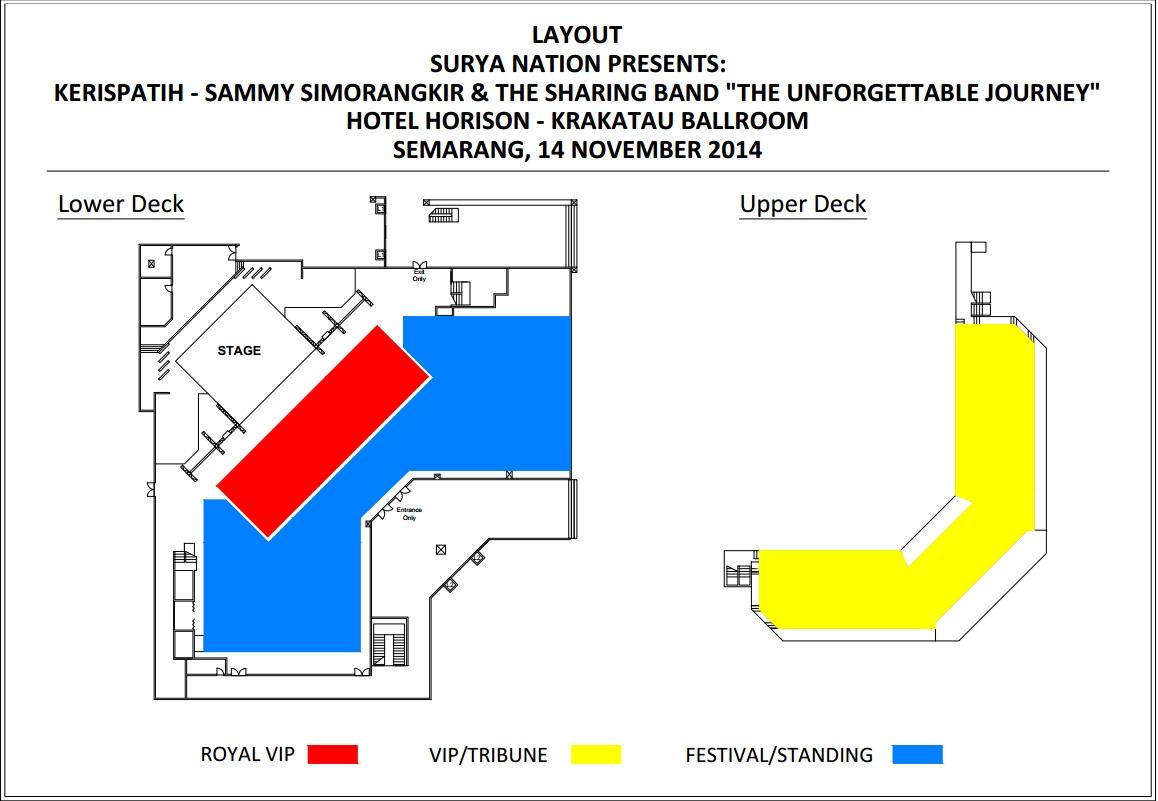 mp_mahapatih's tweet photo. Ini layout untuk venue Krakatau Grand Ballroom Horison Hotel Semarang tgl 14 November 2014 #Suryanation http://t.co/67qqG5fJe3