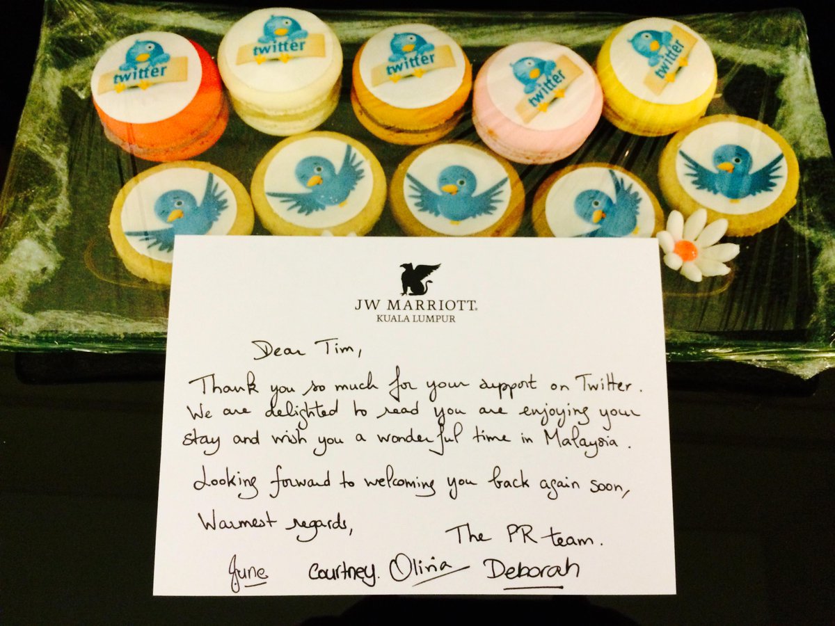 Thanks to the <a href="/JWMarriottKL/">JW Marriott KL</a> #Social team! #SocialDoneRight #Engagement