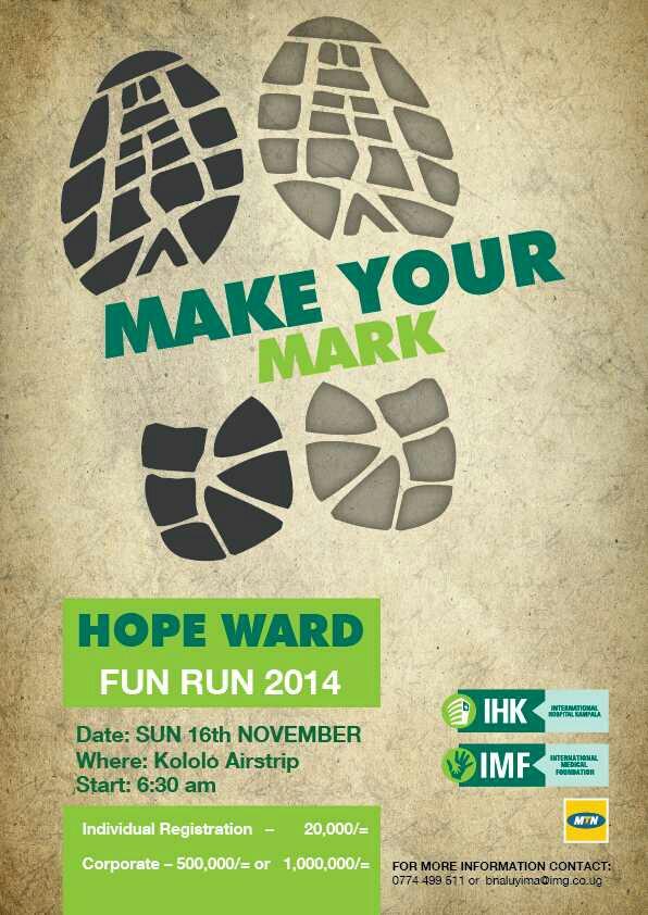 MushroomInc's tweet image. #HopeWardRun 16th November Registration now at #IHK &amp;amp; #IMCs cc @MissNaluyima @IMG_Healthcare #MakeAMark  #HWR14