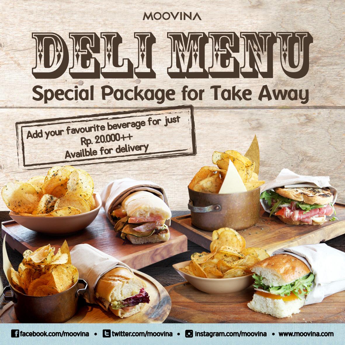 Deli Menu special take away of sandwich package. further information &amp; rsvp: MOOVINA Plaza Indonesia 3rd&amp; 4th floor