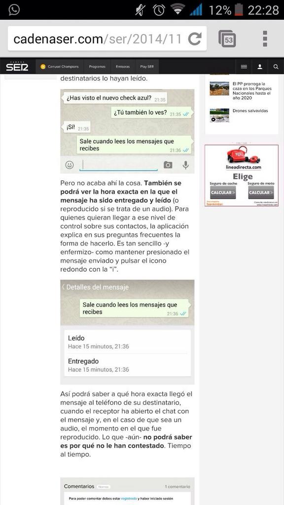 ziberLei's tweet photo. Jendea kontrolatzeko ekintza berria atera du #Whatsapp -ek! Irakurri duzu eta ez diozu erantzun? http://t.co/BzKclyc7s8