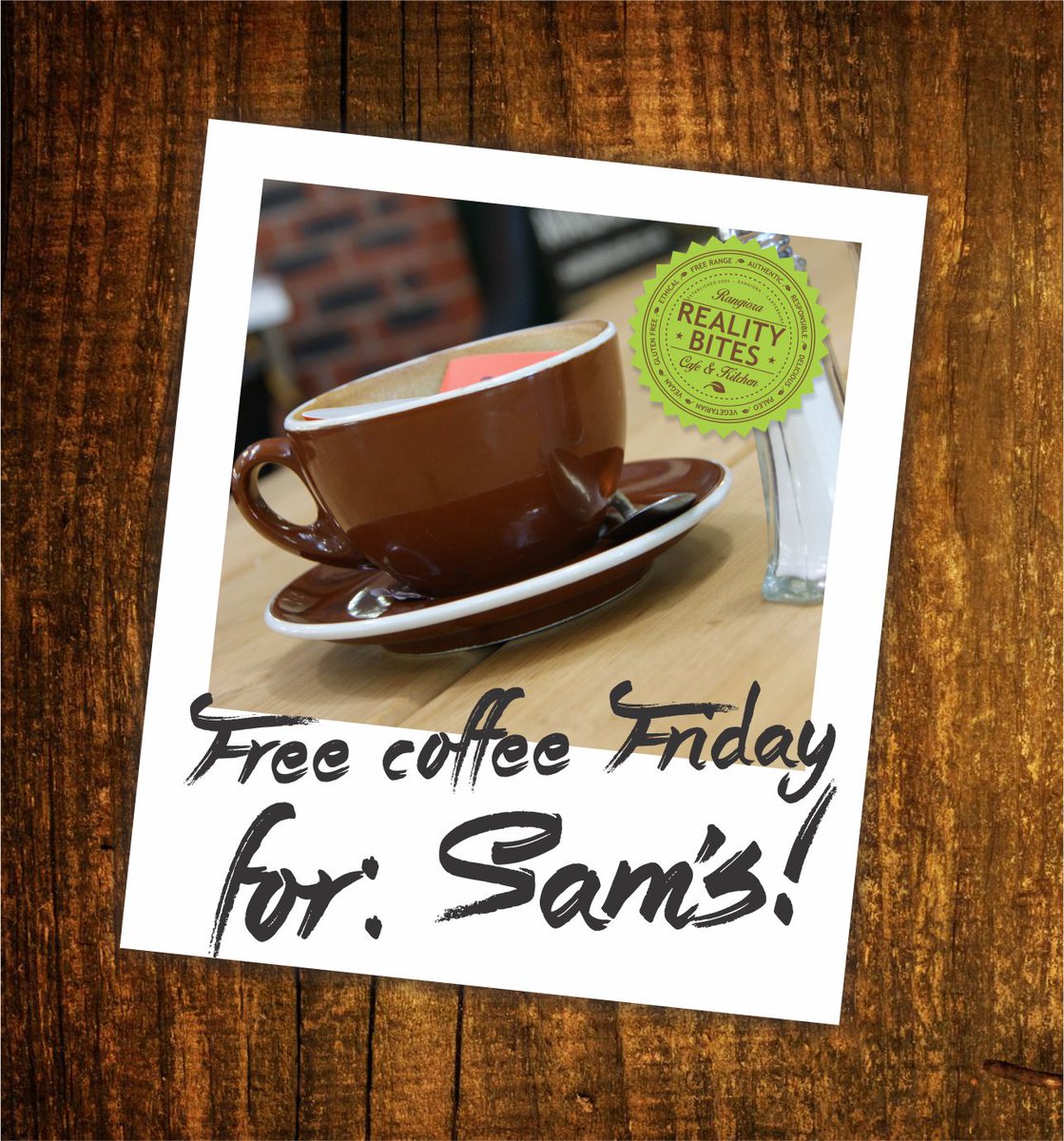 realitybitesnz's tweet photo. If you're a #Sam/#Samuel/#Samantha, visit Reality Bites #Rangiora tomorrow &amp; we'll shout you a FREE #coffee! RT! http://t.co/dlIwsjaf6Q