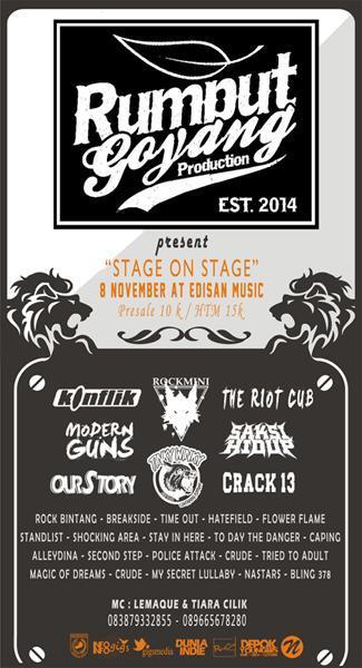 'Stage On Stage' Saturday 8 Nov '14|at @Edisanmusic  <a href="/DEPOKYOUNGERS/">Depok Youngers</a> @DepokOnTIME <a href="/DEPOKKRCITY/">#2024nyokgantiaje</a> <a href="/Nuevers/">N U E V E R S</a> @youthstreit_
