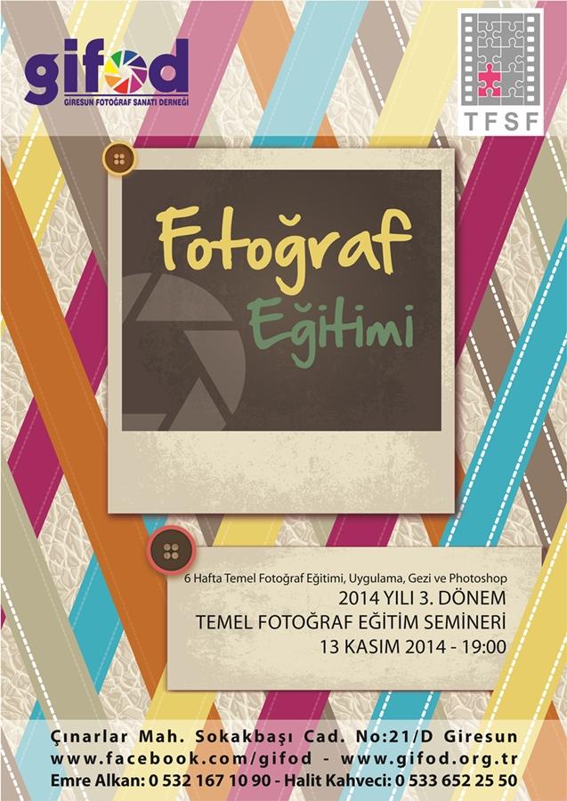 Fotoğraf Eğitim Semineri 13 Kasım da başlıyor.