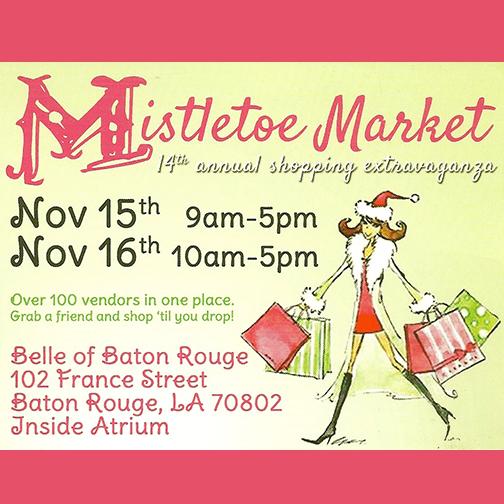 visitbatonrouge's tweet photo. Ready to #shop? Mistletoe Market is November 15 &amp; 16 @theBelleofBR! #GoBR #holidayshopping @BatonRougeMTM http://t.co/iy0kUu84L6