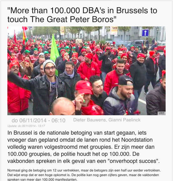 gryp's tweet image. &quot;More than 100.000 DBA&apos;s in Brussels to touch The Great Peter Boros&quot; #peterborosrulez @lepeterboros