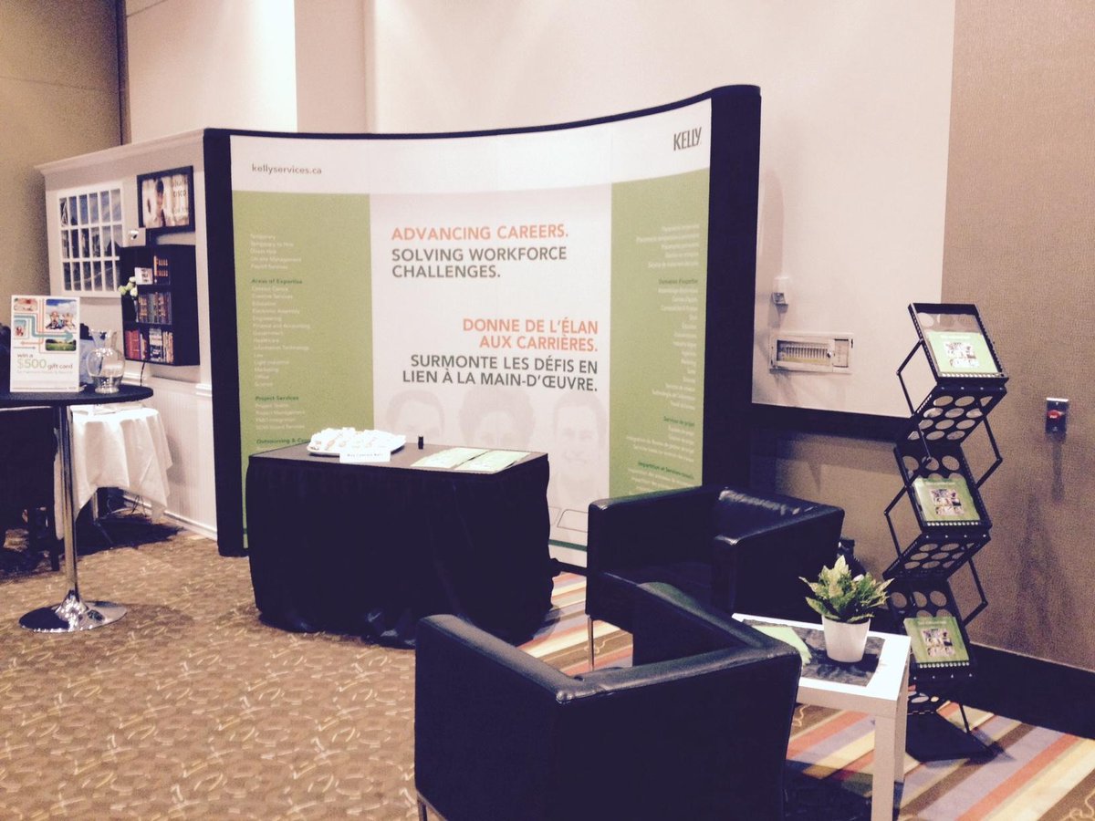 KellyCareersCA's tweet photo. The booth at #hrls14. Stop by if you are here today! You could win a $500 Fairmont resort gift card. http://t.co/CaeOE5sCv1