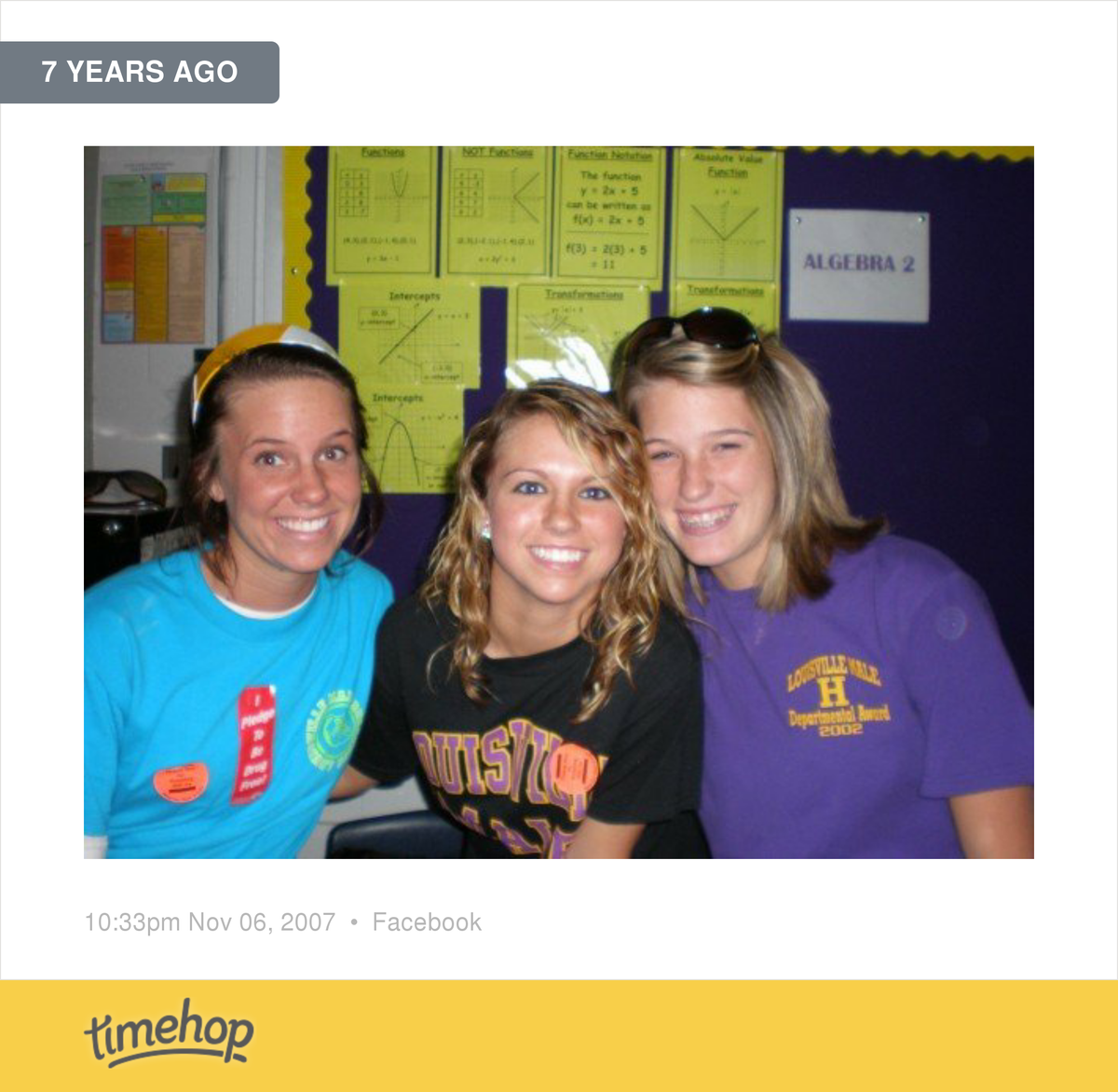 jessmagers's tweet photo. Holy #tbt! 7 years ago... We look like babies! That math class was god awful. I still hate math, or anything to d... http://t.co/kTYe5m5I0L