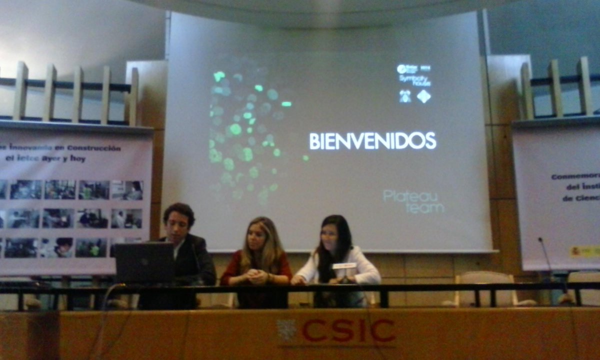 Da comienzo la conferencia de <a href="/PlateauTeam/">Plateau Team</a> sobre su proyecto #SymbCity en el que colaboramos, en el Instituto Torroja