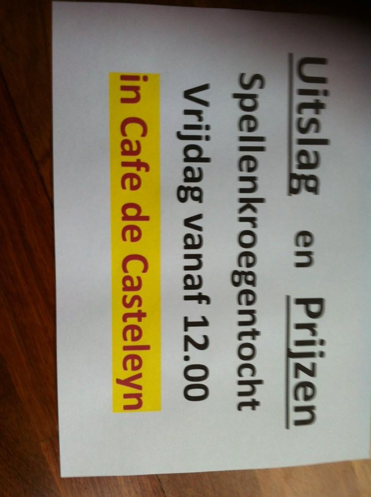vanavond de reuze gezellige spellenkroegentocht. V.A 18.00 uur de routelijsten ophalen bij <a href="/CafDeTapperij/">Café De Tapperij</a>  rT.