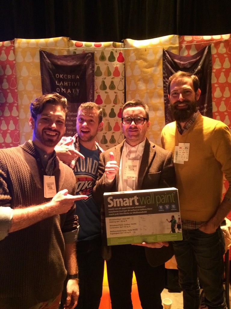 BennyOKC's tweet photo. Met a great guy from @smartwallpaint that stopped off at our booth! #cwf14 #CreativeOK http://t.co/5eCeaFJ9Dt