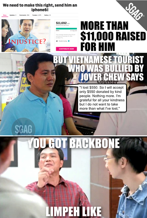 mellisayong's tweet image. “@SGAG_SG: Not many wld have done the same! You have my respect Mr Pham Van Thoai! #SimLim #JoverCBChew http://t.co/HKxPivabfE” omg respect
