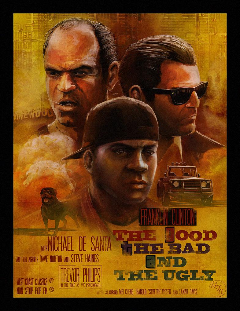 RockstarGames's tweet image. "The Good, The Bad and The Ugly": a Leone x #GTAV fan art poster by @andy_fairhurst