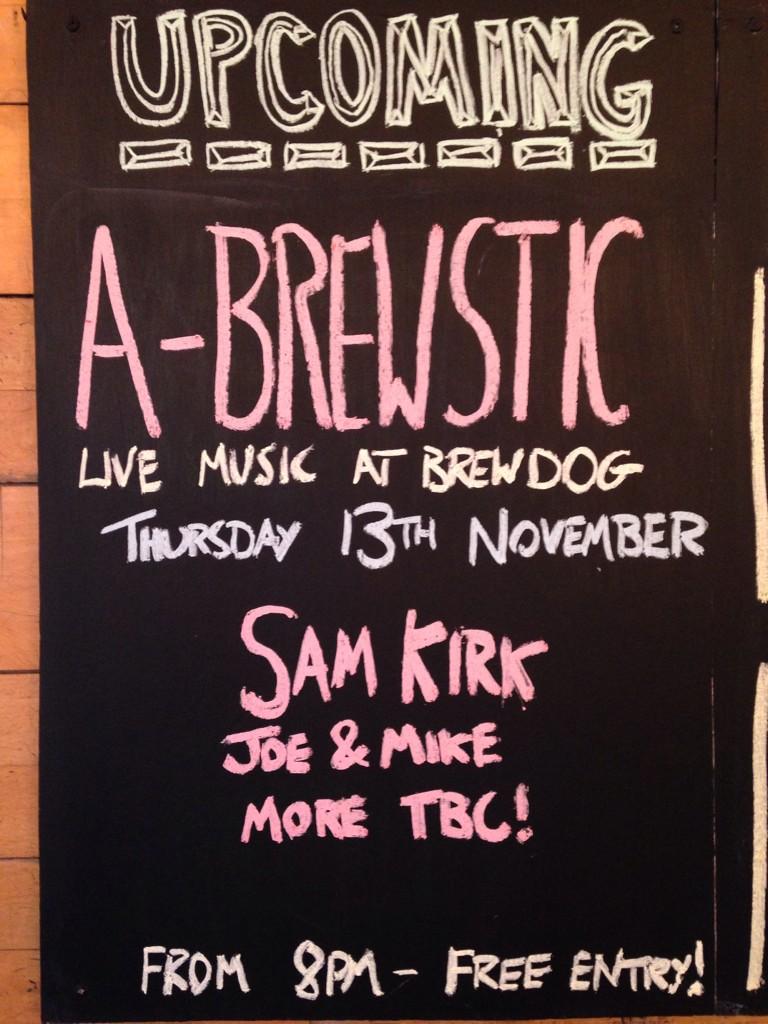 Our next music night is a week today! It's going to be amazing! Sam Kirk from <a href="/InjuredBirds/">Injured Birds</a> headlining.