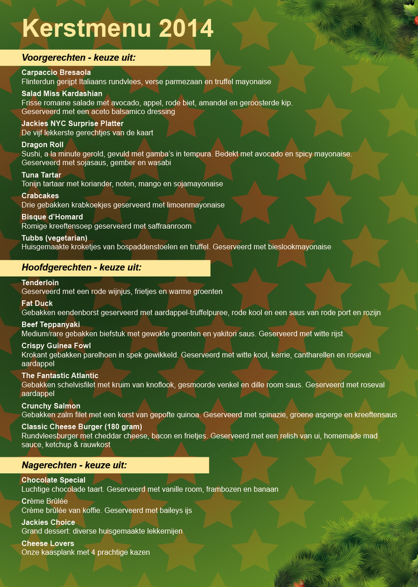 JackiesDeventer's tweet image. Kerst bij Jackies Deventer:
Wij zijn alle kerstdagen geopend!