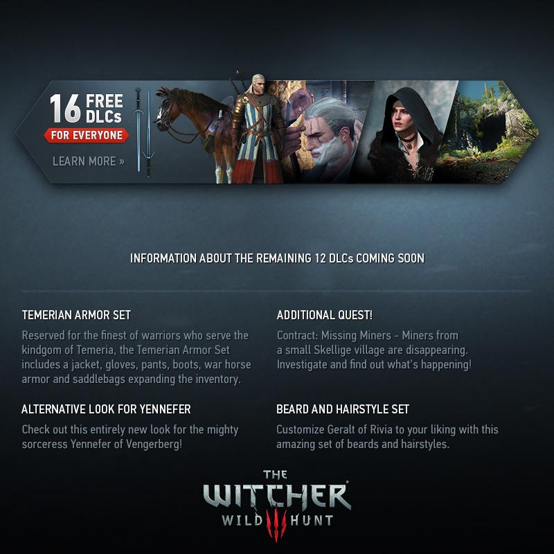 Download all released Free DLCs for The Witcher 3