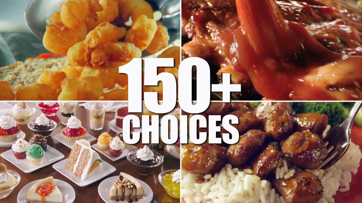 goldencorral's tweet photo. Our Bigger &amp; Better Dinner Buffet includes 20 premium meat &amp; seafood selections, 20 farm fresh veggies &amp; 20 desserts. http://t.co/K1tzEYGqOE