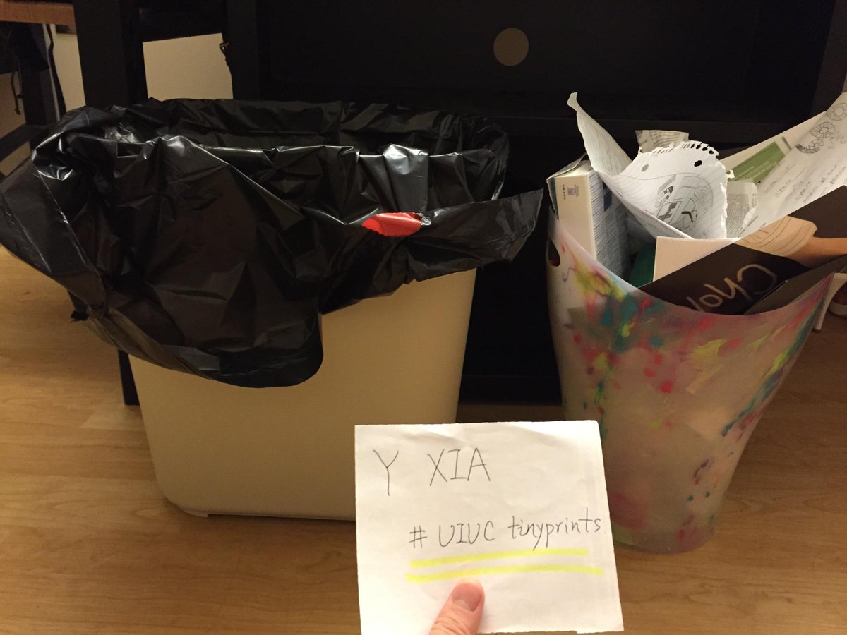MonjunX's tweet photo. #UIUCtinyprints YXia @allsup_IB105 Classifying refuse even in my own room, making  recycle more accessible. http://t.co/2z0QUMXUUX