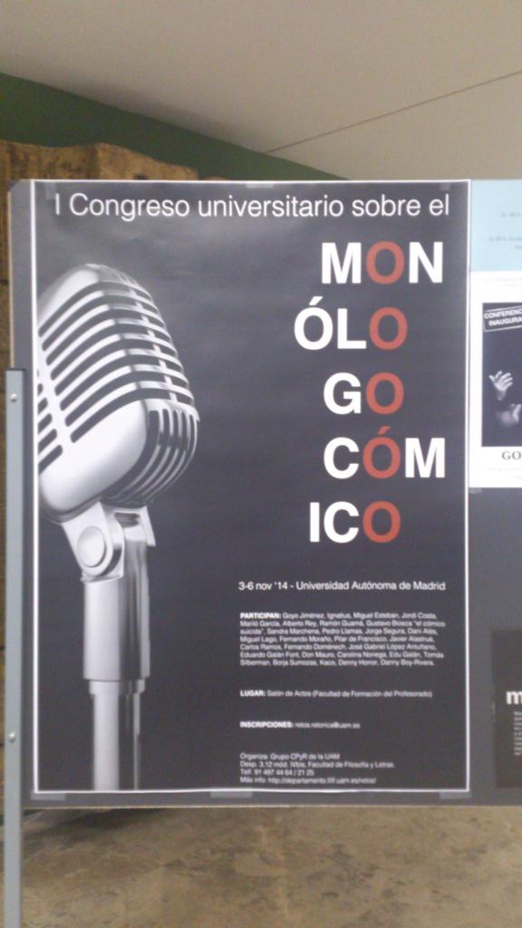 commedity's tweet photo. Asistimos a la última mesa redonda del "I Congreso Universitario sobre el Monólogo Cómico" en la @UAM_Madrid http://t.co/HbUI2TDrPv