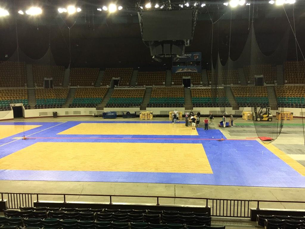 Getting ready for state volleyball! Thank you volunteers!! #copreps #CHSAA