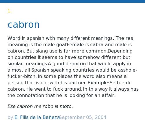 Urban Dictionary On Twitter Eliasavm Cabron Word In Spanish