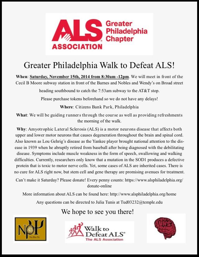 What exactly is ALS? Take a look at the flyer attached and go to alsphiladelphia.org/what-is-ALS for more information!