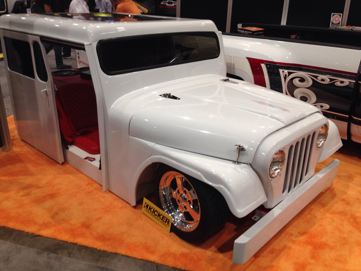 LiveAtSEMA's tweet photo. Here's the 1972 Right Hand Drive Postal Jeep #semaresponse http://t.co/QYdLUAZjhO