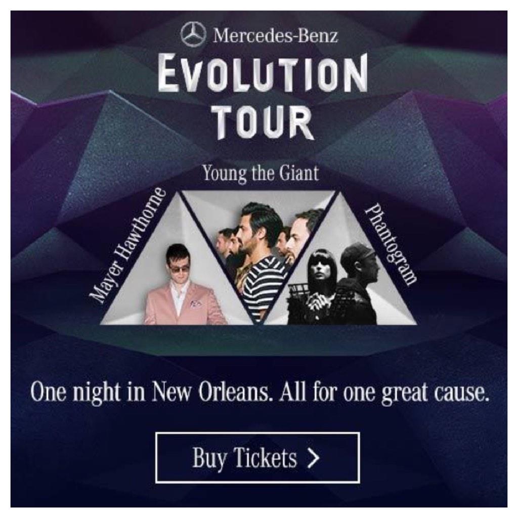 m.ticketmaster.com/event/1B004D3A…? Proceeds benefit <a href="/LaureusSport/">Laureus</a> #Louisiana <a href="/ChampionsSquare/">Champions Square</a> <a href="/DDDNewOrleans/">Downtown New Orleans</a> <a href="/youngthegiant/">Young the Giant</a>