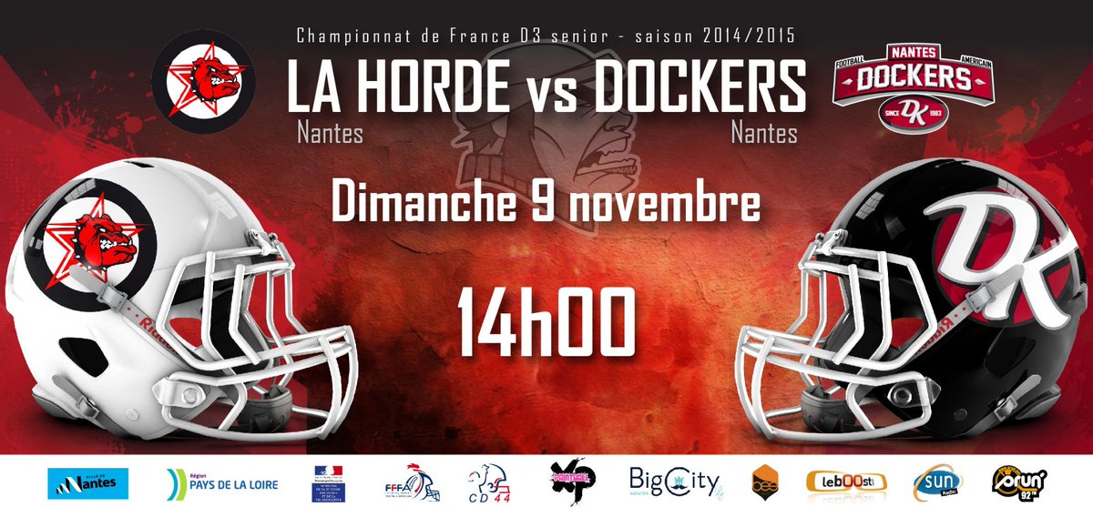 Sports44com's tweet photo. "#FOOTUS Les @DOCKERSNantes vont defier les choletais de la #Horde ce dimanche. Pour une place de leader http://t.co/bXjxAgKC3z