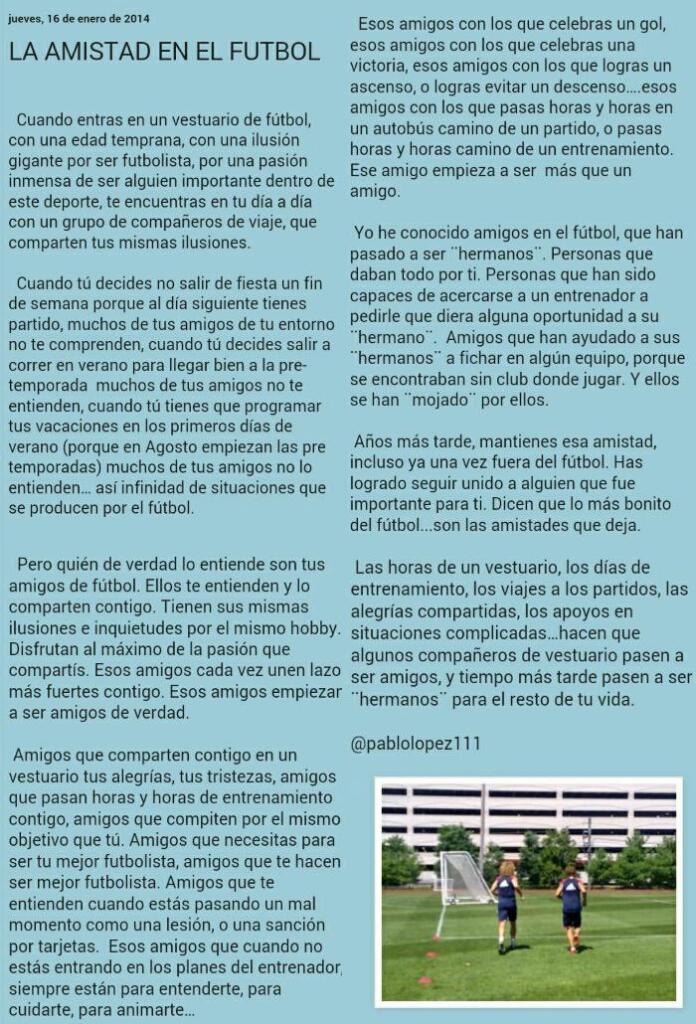 “<a href="/pablolopez111/">Pablo López</a>: La AMISTAD de un VESTUARIO. ” <a href="/CDTARANCONJUV/">CD TARANCON JUVENIL</a>