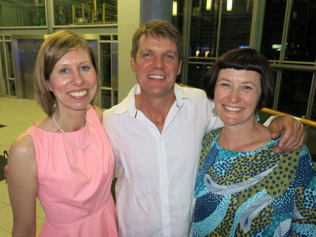 SundayTimesZA's tweet photo. #STCookbook of Year runner-up Nikki Werner with publisher Craig Fraser of @Quivertree & 2014 winner Daisy Jones http://t.co/XPjNze1Ksn