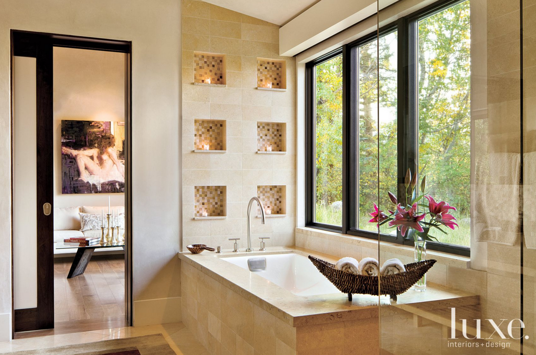 From ceilings to floorings, these tranquil baths boast limestone accents you just HAVE to see: bit.ly/1yYvSYX