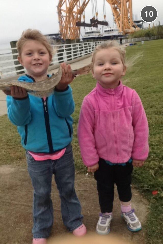 MadelynEden's tweet image. My whittle nieces caught them a flounder today! #presley #codee @CraigenLaramie