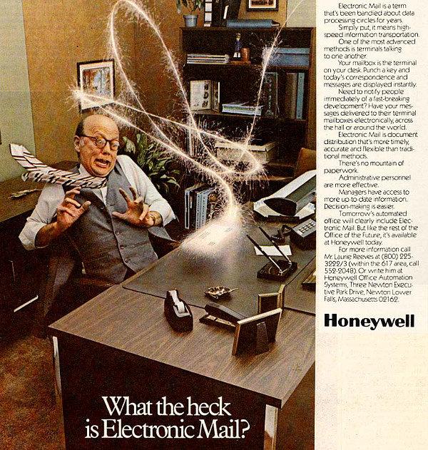 ProgrammaticAds's tweet image. What's your favorite #preprogrammatic ad? Let us know! Electronic Mail? #TBT #programmatic #RTB @HoneywellNow