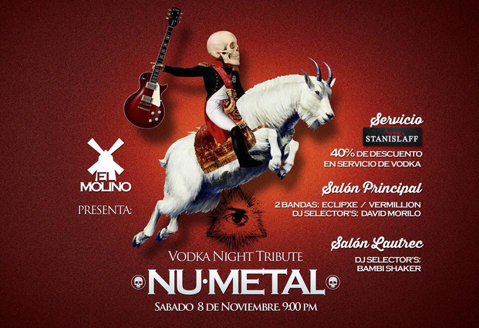 ElMolinoCcs's tweet photo. Este #sab8nov: ¡Lo mejor del NUMETAL en una sola noche + 40% de descuento en Vodka y 2 salas de rumba hasta amanecer! http://t.co/QuFC3WfsDk