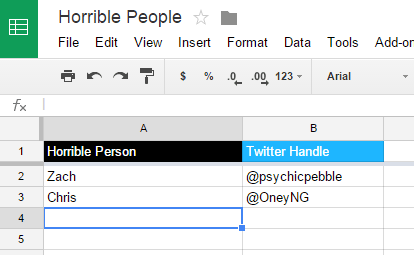 TomFulp's tweet photo. @OneyNG @psychicpebble That's it, I got a spreadsheet for you guys! http://t.co/avthZZWuTh