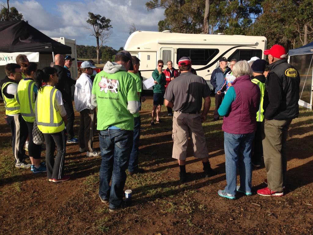 A cold pre race briefing. Stage 2 about to get moving #2014ToMR