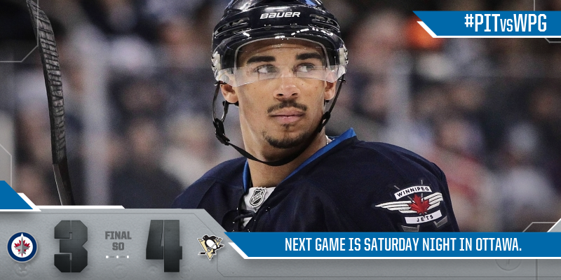 NHLJets's tweet photo. #NHLJets fall 4-3 in a shootout. http://t.co/XU1TwzxgVO