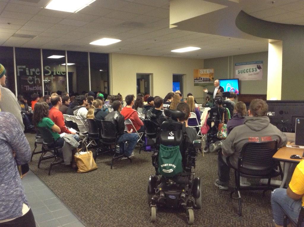 WSUSTEMCITY's tweet photo. @PresidentDHOP at the 7th annual President's fireside chat with various departments and @WSUSTEMCITY great job! http://t.co/iwSuSbHqgn