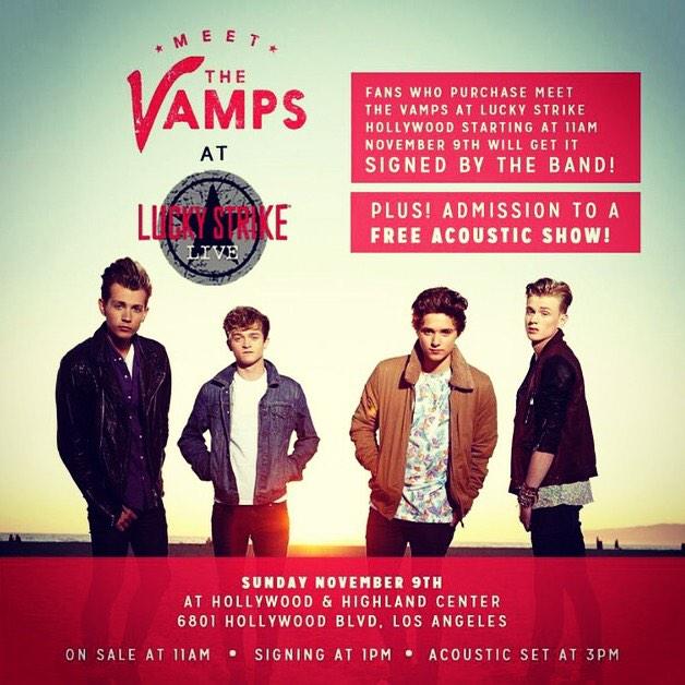 TheVampsband's tweet photo. RT IF YOU'RE COMING TO SPEND SUNDAY WITH US! Details... http://t.co/QDATM0x1ZU